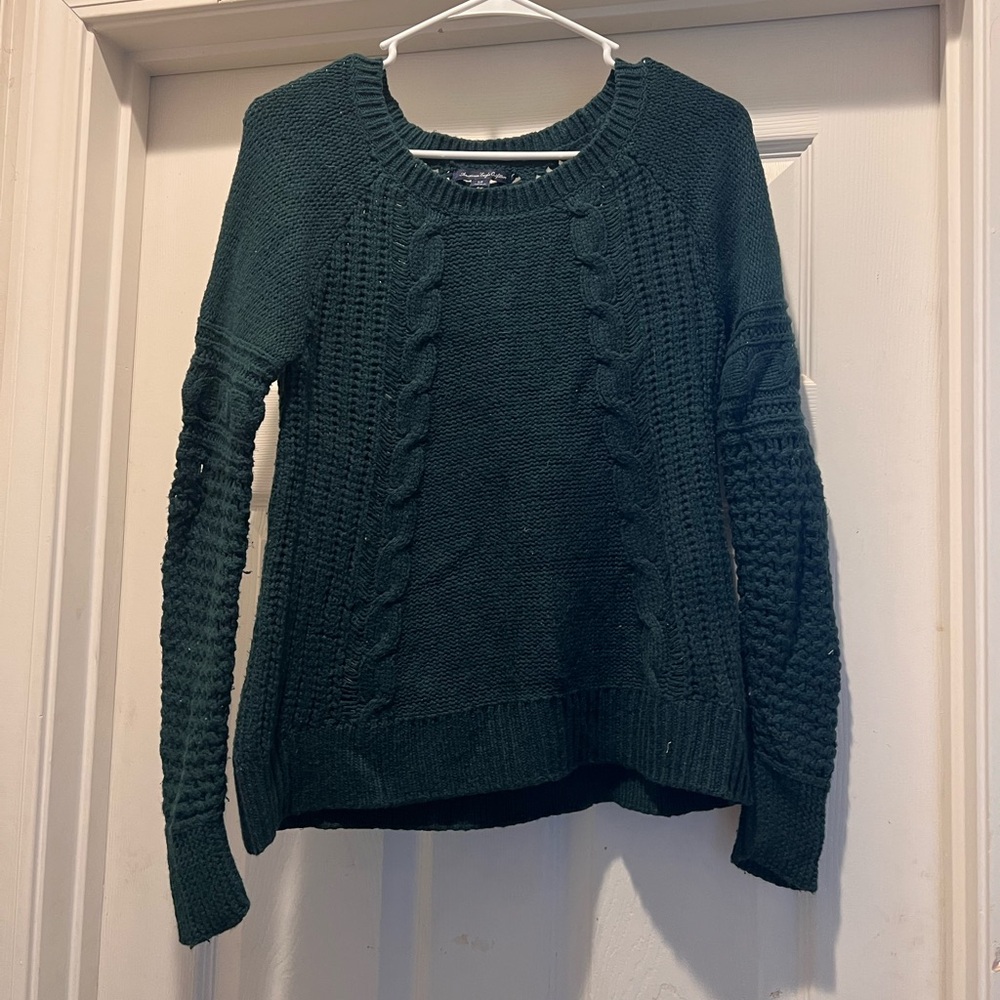 American Eagle Forest Green Knit Sweater